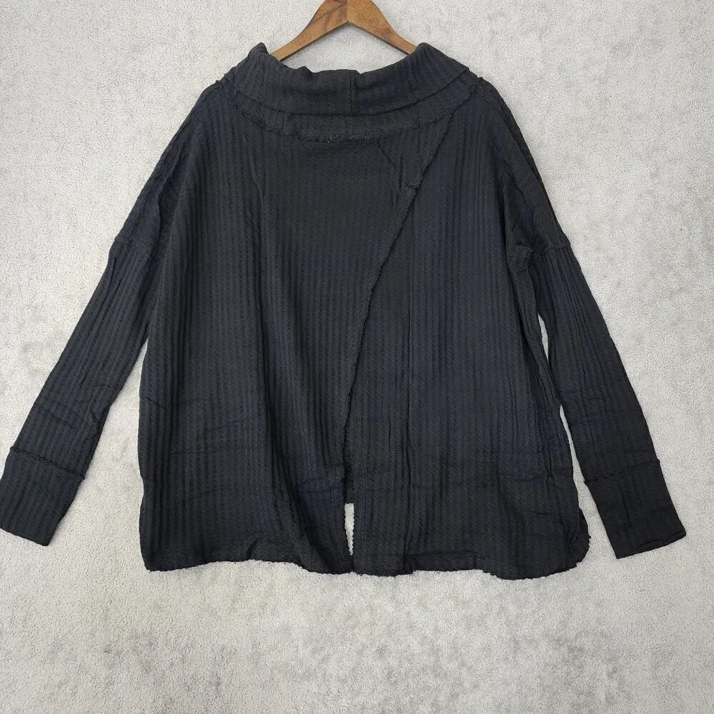 NWT Free People Juicy S Long sleeve Thermal Cowl neck Open Back Sweater Women's